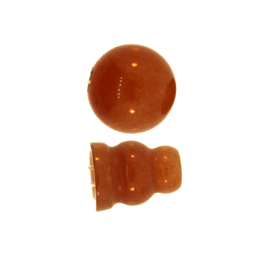 10X8mm & 10mm Red Aventurine Plain 3 Hole (1) & Guru (1) Beads