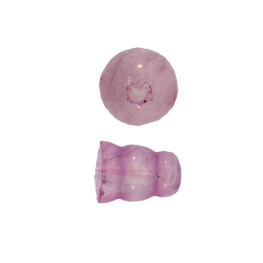 10X8mm & 10mm Rose Quartz Glass Dyed Plain 3 Hole (1) & Guru (1) Beads