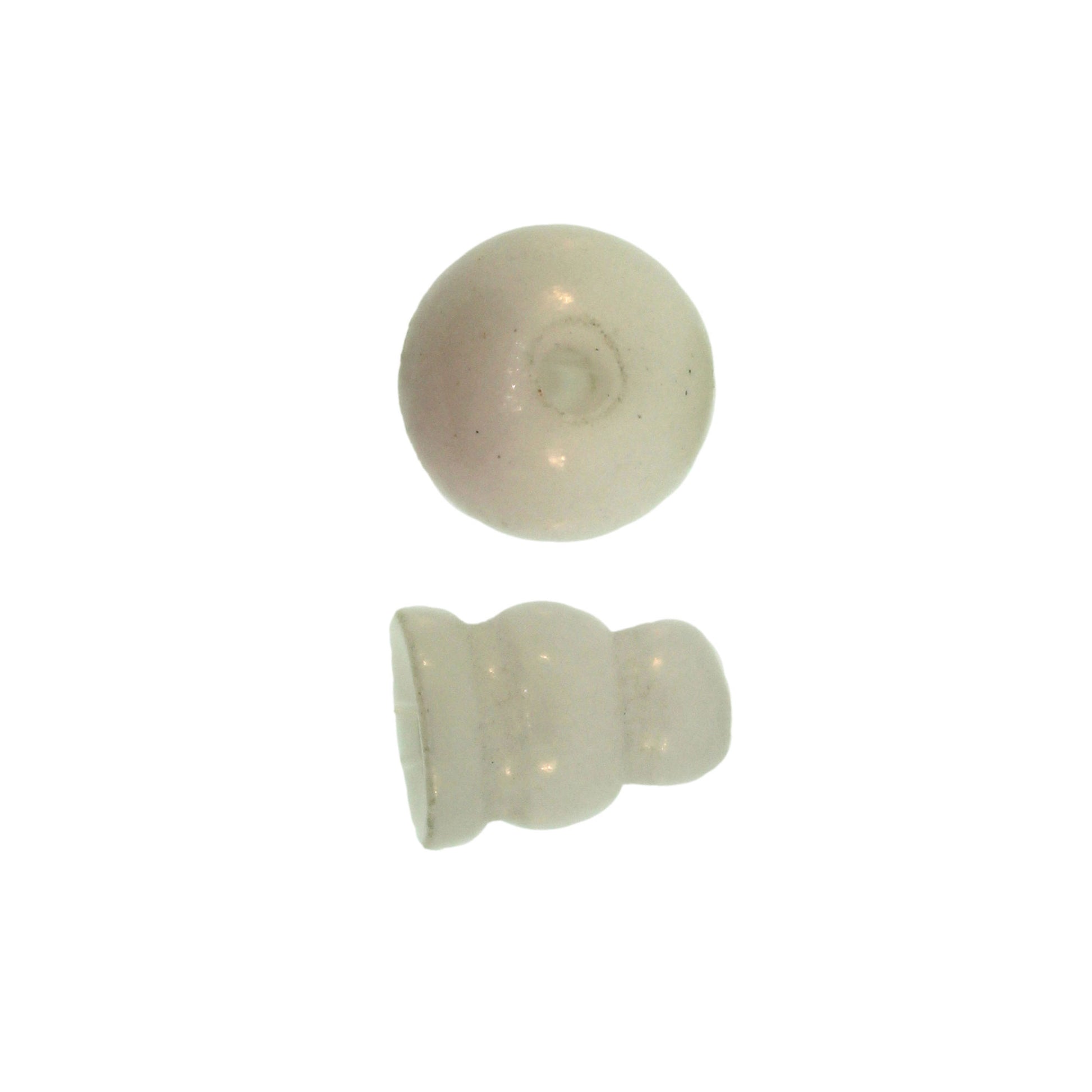 10X8mm & 10mm Snow Quartz Plain 3 Hole (1) & Guru (1) Beads