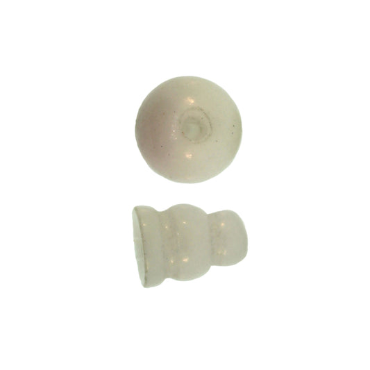 10X8mm & 10mm Snow Quartz Plain 3 Hole (1) & Guru (1) Beads