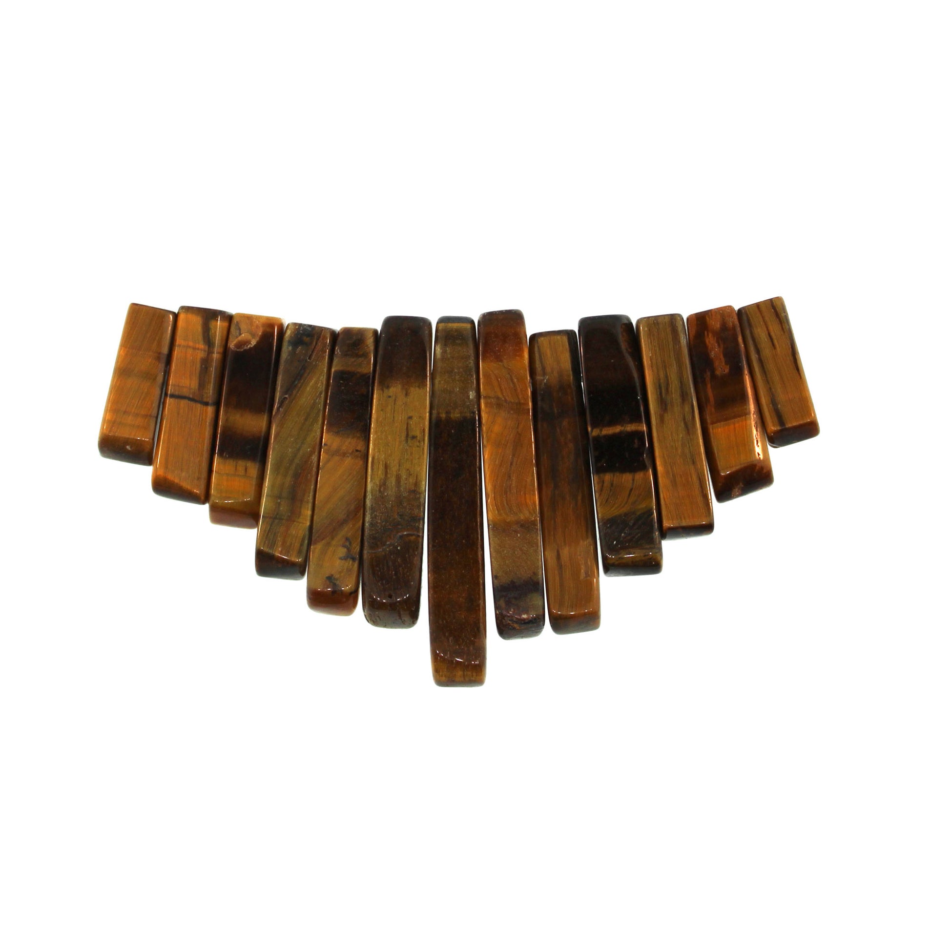 Graduated Tiger Eye Plain 13 Pcs Collar Beads