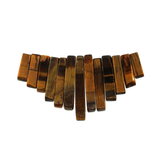 Graduated Tiger Eye Plain 13 Pcs Collar Beads