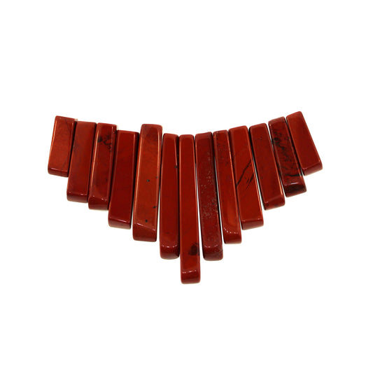 Graduated Red Jasper Plain 13 Pcs Collar Beads