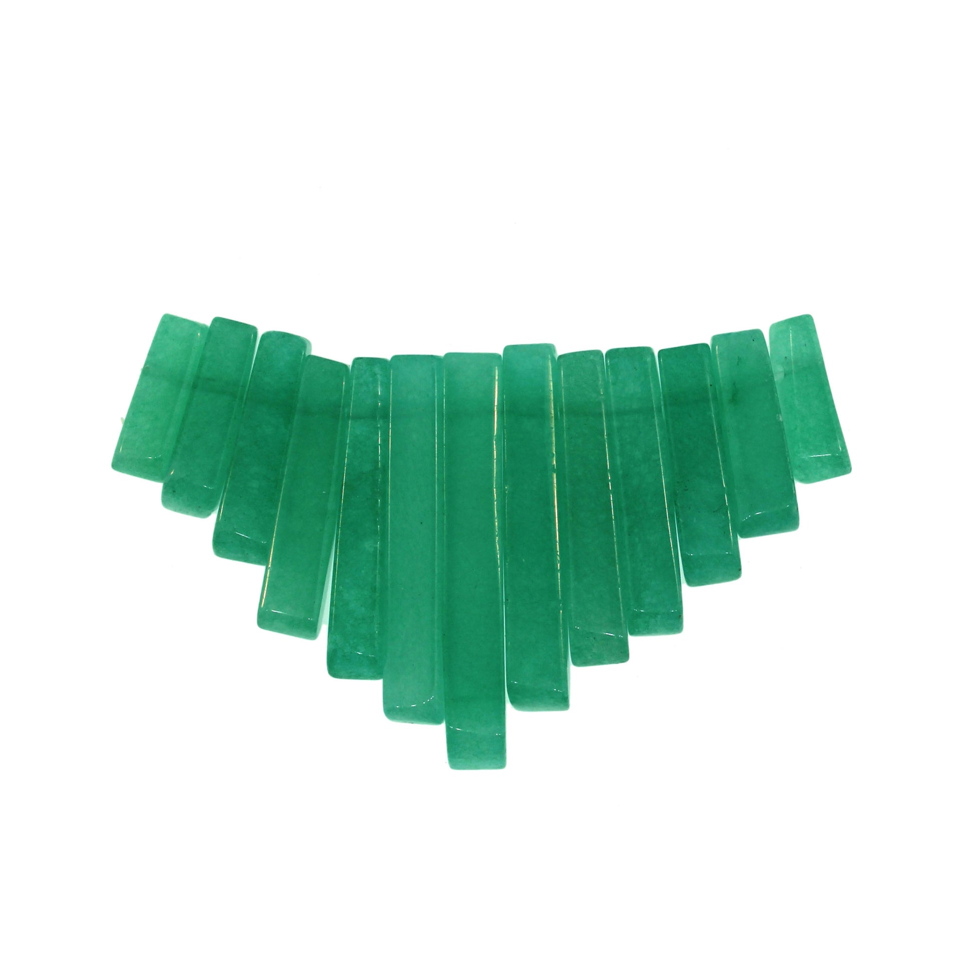 Graduated Dyed Green Aventurine Plain 13 Pcs Collar Beads