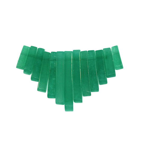 Graduated Dyed Green Aventurine Plain 13 Pcs Collar Beads