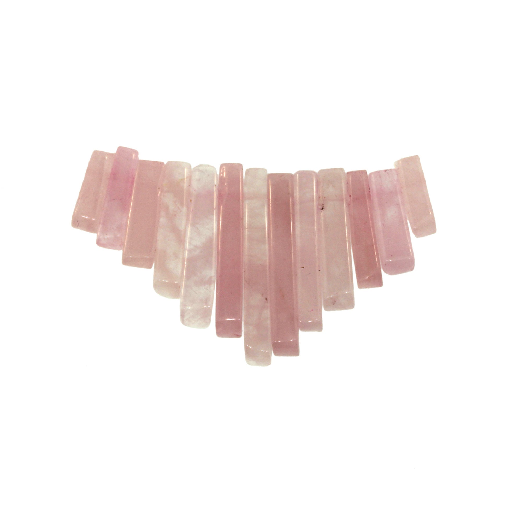 Graduated Rose Quartz Plain 13 Pcs Collar Beads