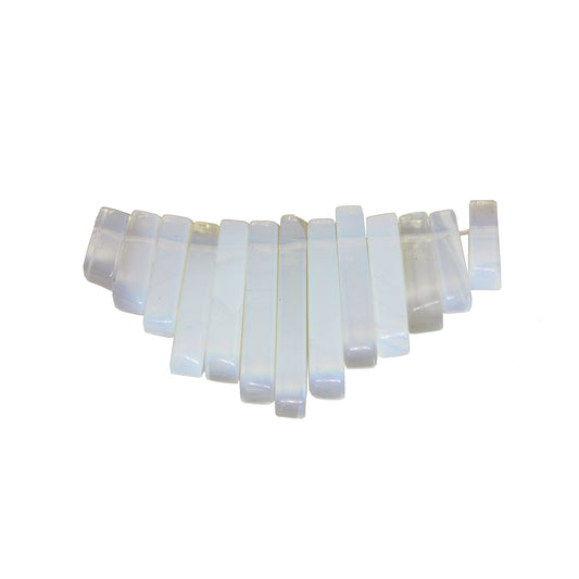 Graduated Opalite Glass Plain 13 Pcs Collar Beads