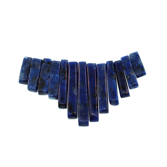 Graduated Lapis Jasper Plain 13 Pcs Collar Beads