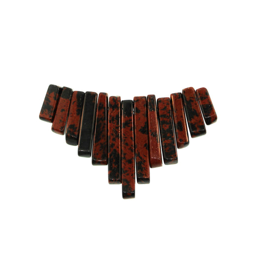 Graduated Mahogany Obsidian Plain 13 Pcs Collar Beads
