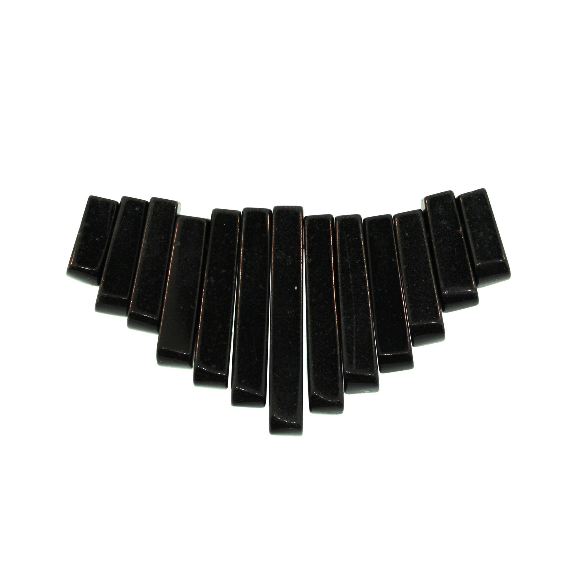 Graduated Blackstone Plain 13 Pcs Collar Beads