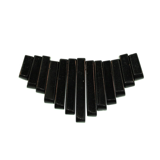Graduated Blackstone Plain 13 Pcs Collar Beads