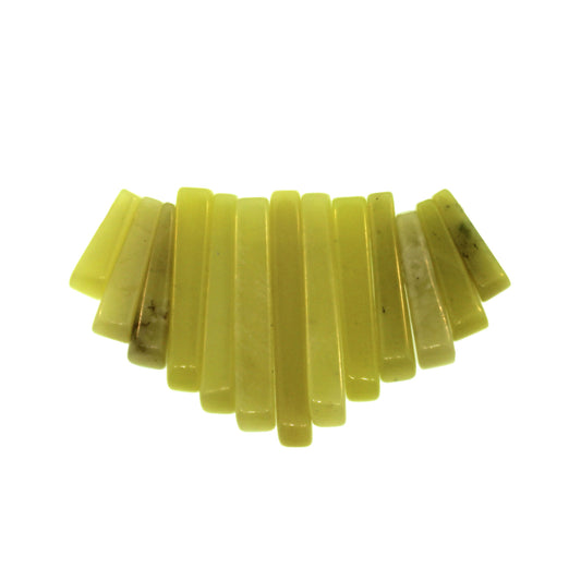 Graduated Light Olive Serpentine Plain 13 Pcs Collar Beads