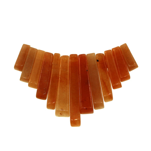 Graduated Red Aventurine Plain 13 Pcs Collar Beads