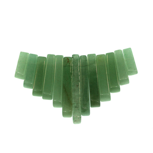 Graduated Green Aventurine Plain 13 Pcs Collar Beads