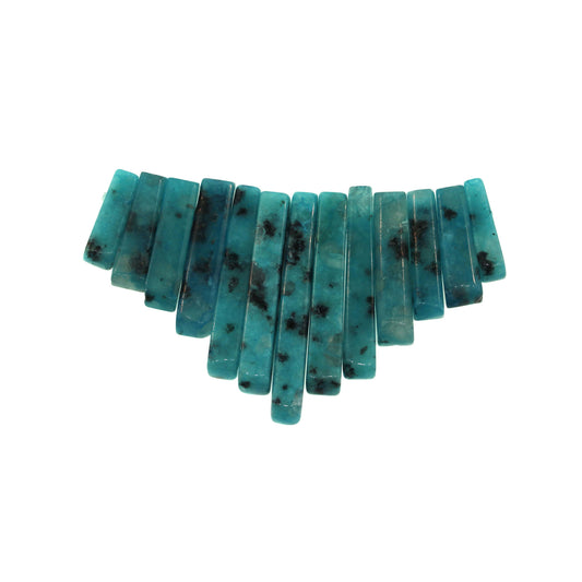 Graduated Aqua Quartz Plain 13 Pcs Collar Beads