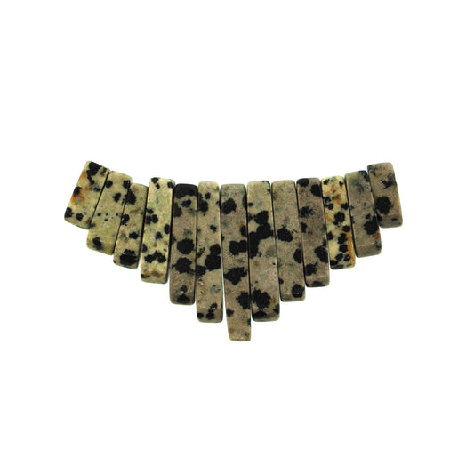 Graduated Dalmatian Jasper Plain 13 Pcs Collar Beads