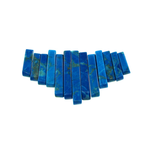 Graduated Turquoise Howlite Plain 13 Pcs Collar Beads