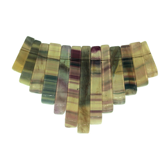 Graduated Flourite Natural Plain 13 Pcs Collar Beads