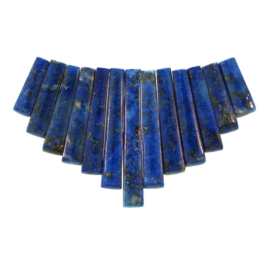 Graduated Natural Lapis Natural Plain 13 Pcs Collar Beads
