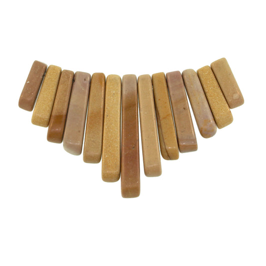 Graduated Mookaite Natural Plain 13 Pcs Collar Beads