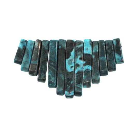 Graduated Denim Lapis Jasper Dyed Plain 13 Pcs Collar Beads