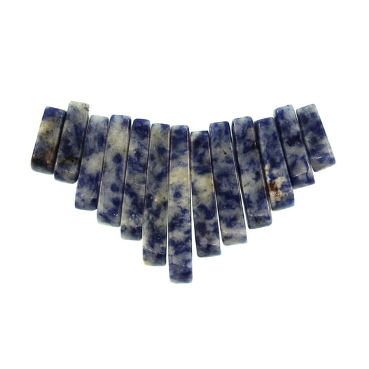 Graduated Sodalite Brazil Plain 13 Pcs Collar Beads