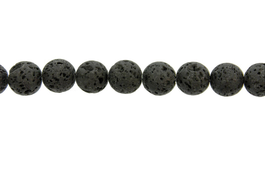 15.5 inch - 16 inch 12mm Lava Plain Round Beads