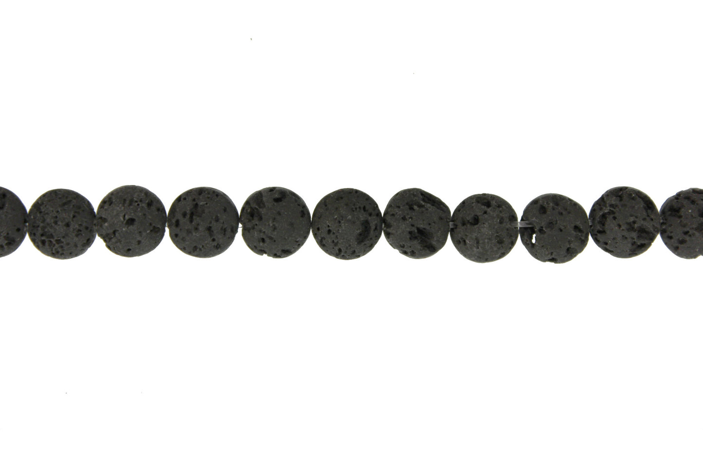 15.5 inch - 16 inch 8mm Lava Plain Puffy Coin Beads