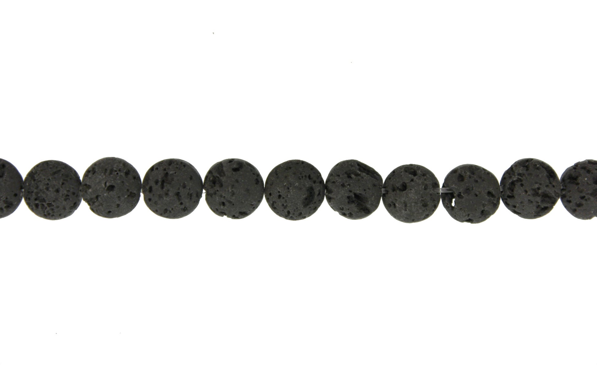 15.5 inch - 16 inch 8mm Lava Plain Puffy Coin Beads