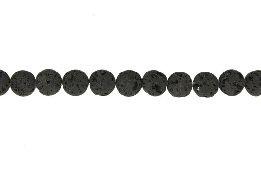 15.5 inch - 16 inch 8mm Lava Plain Puffy Coin Beads