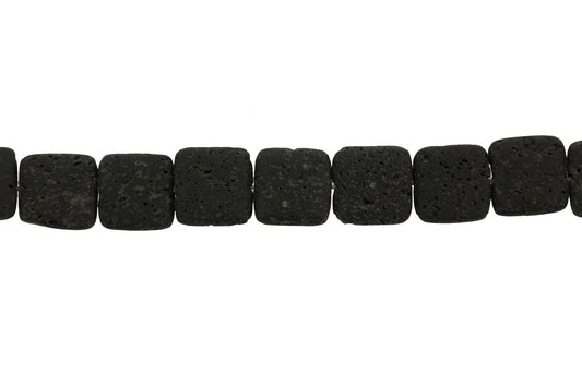 15.5 inch - 16 inch 14mm Lava Plain Puffy Square Beads