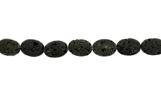 15.5 inch - 16 inch 13X18mm Lava Plain Puffy Oval Beads
