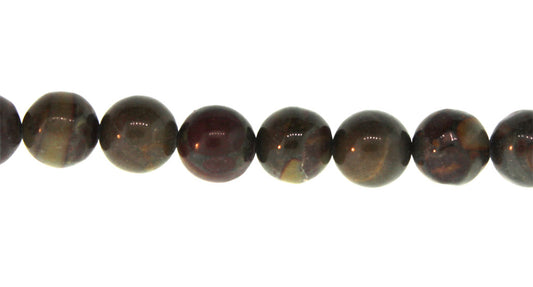 15.5 inch - 16 inch 8mm Bamboo Jasper Natural Plain Round Beads