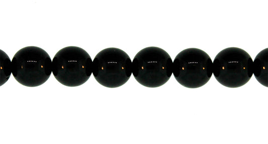 15.5 inch - 16 inch 8mm Black Agate Natural Plain Round Beads