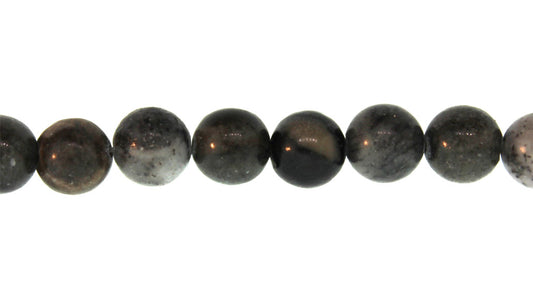 15.5 inch - 16 inch 6mm Black Picasso Jasper Natural Plain Round Beads