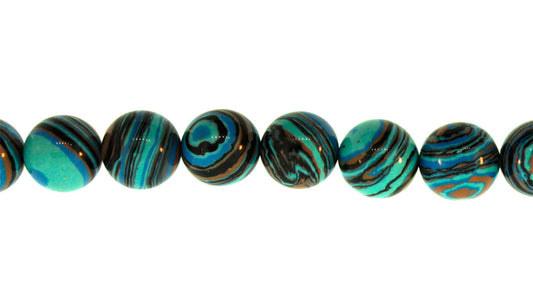 15.5 inch - 16 inch 6mm Blue Calsilica Synthetic Plain Round Beads