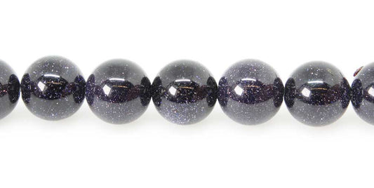 15.5 inch - 16 inch 4mm Blue Goldstone Man Made Glass Plain Round Beads