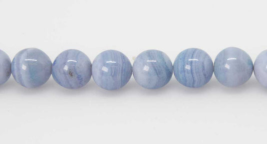 15.5 inch - 16 inch 10mm Blue Lace Agate Natural Plain Round Beads
