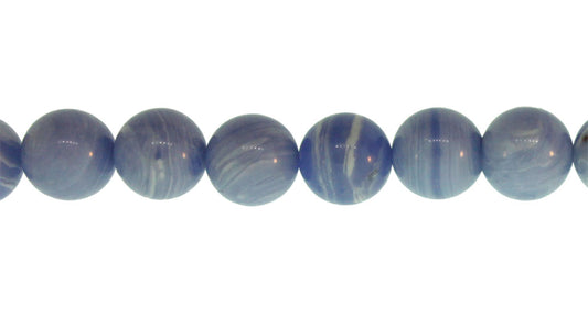 15.5 inch - 16 inch 8mm Blue Lace Calsilica Synthetic Plain Round Beads