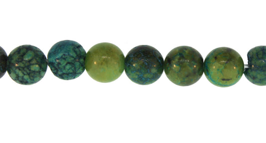 15.5 inch - 16 inch 4mm Blue/Green Chrysocolla Dyed Plain Round Beads