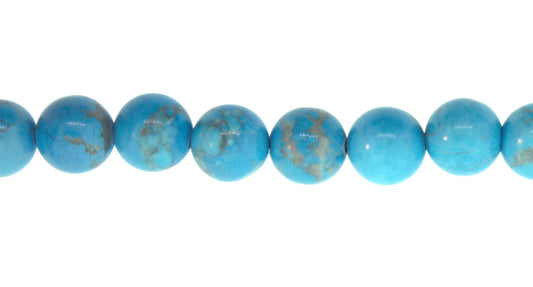 15.5 inch - 16 inch 4mm Blue/Howlite Plain Round Beads