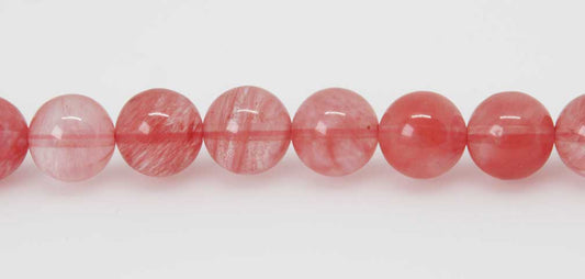 15.5 inch - 16 inch 6mm Cherry Quartz Glass Plain Round Beads