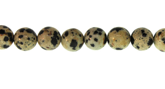 15.5 inch - 16 inch 6mm Dalmatian Jasper Natural Plain Round Beads