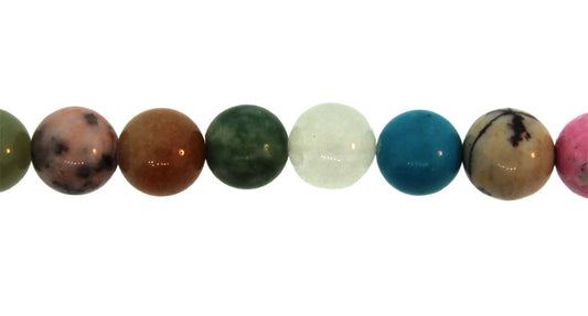 15.5 inch - 16 inch 8mm Multi-Stones Natural Plain Round Beads