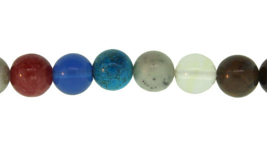 15.5 inch - 16 inch 6mm Multi-Stones Natural & Synthetic Plain Round Beads