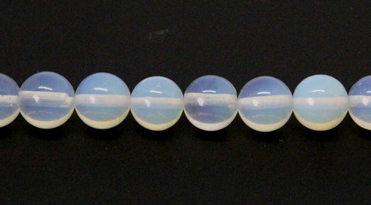 15.5 inch - 16 inch 8mm Opalite Glass Plain Round Beads