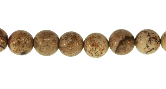 15.5 inch - 16 inch 4mm Picture Jasper Natural Plain Round Beads