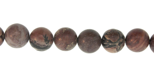 15.5 inch - 16 inch 6mm Red Picture Agate Natural Plain Round Beads