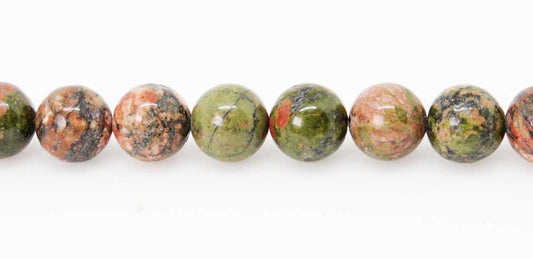 15.5 inch - 16 inch 6mm Unakite Natural Plain Round Beads