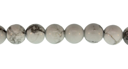 15.5 inch - 16 inch 6mm White Howlite Plain Round Beads